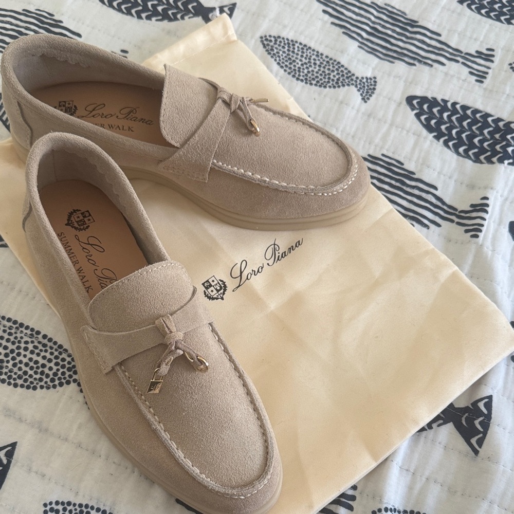 Loro Piana Tan Suede women’s  Slip-Ons/NEW